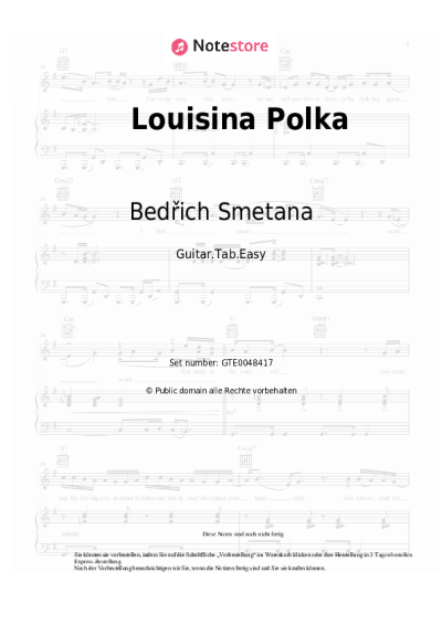 Noten, Akkorde Bedřich Smetana - Louisina Polka