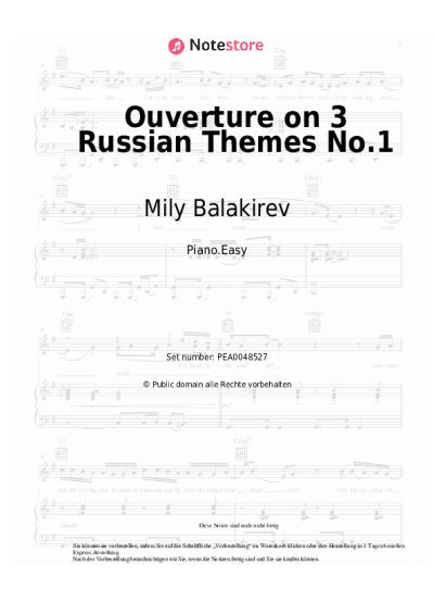 Noten, Akkorde Mily Balakirev - Ouverture on 3 Russian Themes No.1
