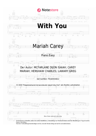 Noten, Akkorde Mariah Carey - With You