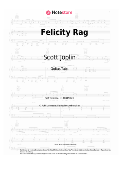 Noten, Akkorde Scott Joplin - Felicity Rag