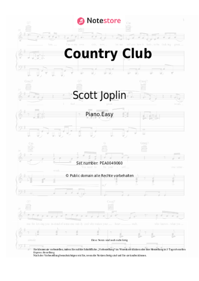 Noten, Akkorde Scott Joplin - Country Club