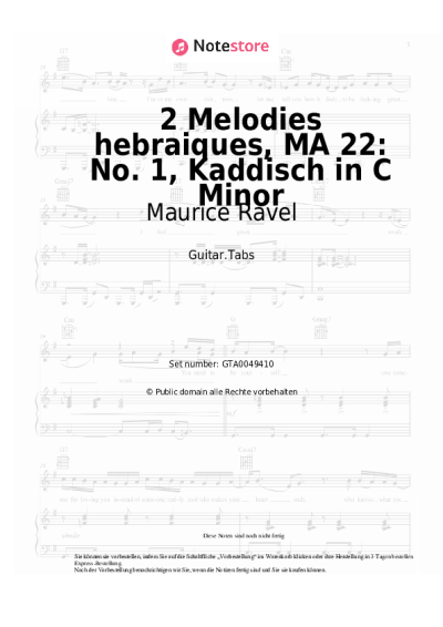 undefined Maurice Ravel - Deux Melodies hebraiques, MA 22: No. 1, Kaddisch in C Minor