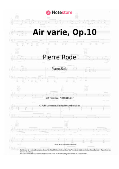 Noten, Akkorde Pierre Rode - Air varie, Op.10