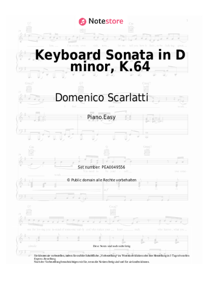 Noten, Akkorde Domenico Scarlatti - Keyboard Sonata in D minor, K.64