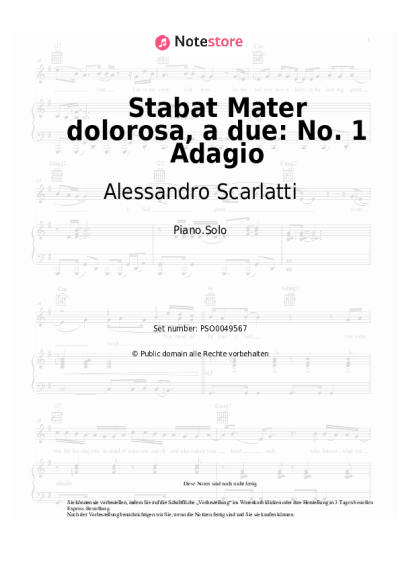 Noten, Akkorde Alessandro Scarlatti - Stabat Mater dolorosa, a due: No. 1 Adagio