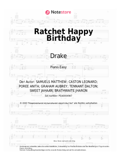 Noten, Akkorde Drake - Ratchet Happy Birthday