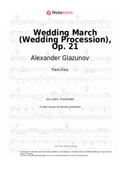 undefined Alexander Glazunov - Wedding March (Wedding Procession), Op. 21