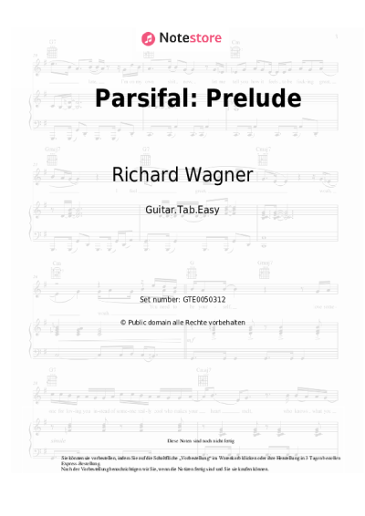 Noten, Akkorde Richard Wagner - Parsifal: Prelude