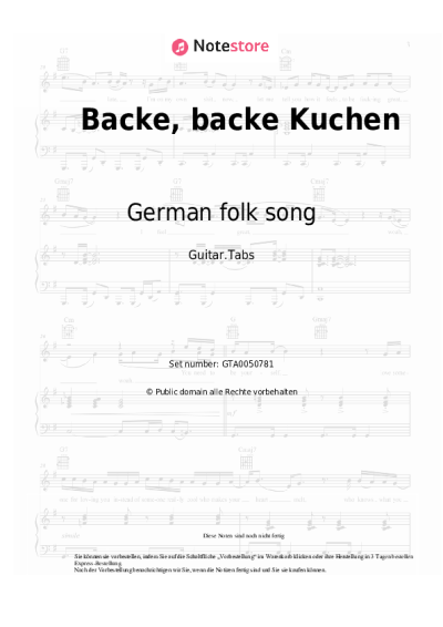 undefined German folk song - Backe, backe Kuchen