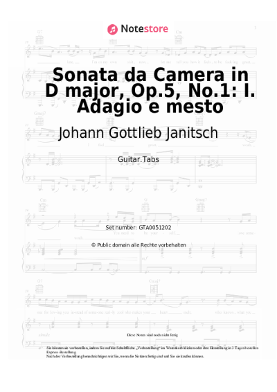 undefined Johann Gottlieb Janitsch - Sonata da Camera in D major, Op.5, No.1: I. Adagio e mesto