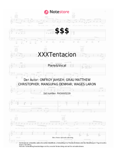 Noten, Akkorde XXXTentacion, Matt OX - $$$