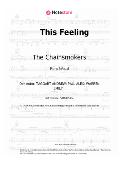 Noten, Akkorde The Chainsmokers, Kelsea Ballerini - This Feeling