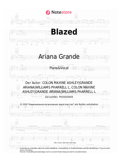 Noten, Akkorde Ariana Grande, Pharrell Williams - Blazed