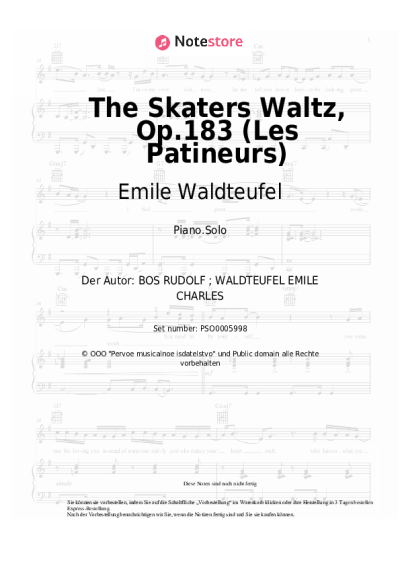 Noten, Akkorde Emile Waldteufel - The Skaters Waltz, Op.183 (Les Patineurs)