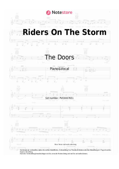 Noten, Akkorde The Doors - Riders On The Storm