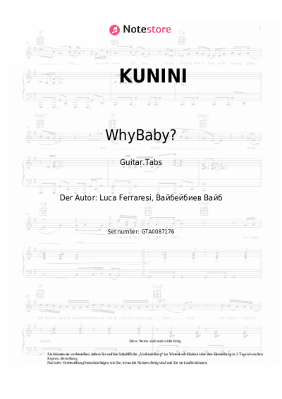 Noten, Akkorde WhyBaby? - KUNINI