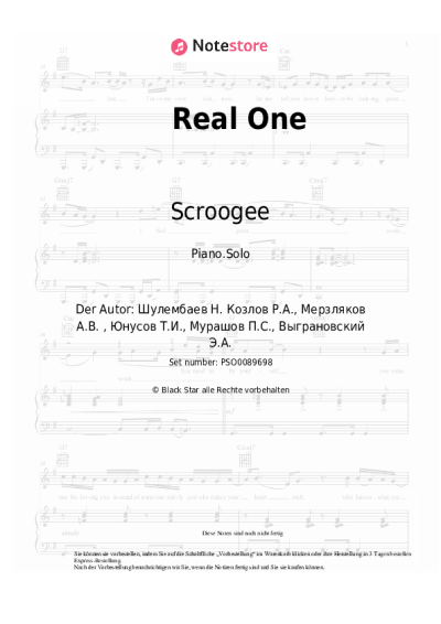 Noten, Akkorde Scroogee, NaZima - Real One