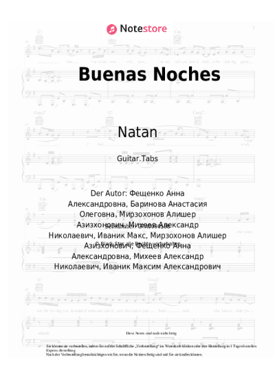 Noten, Akkorde Natan - Buenas Noches
