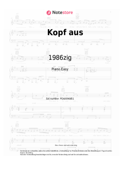 Noten, Akkorde 1986zig - Kopf aus